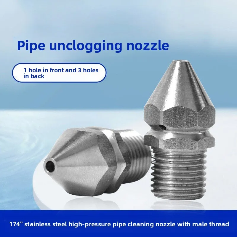 Water Mouse Cleaning Nozzle High Pressure Pipe Cleaning Nozzle Male Thread Pipe Dredge Spray Head