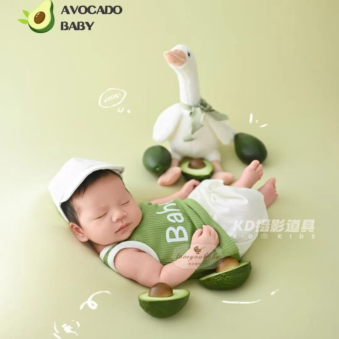 

Hundred day prop avocado baby photography theme full moon baby art photo clothing newborn baby photography clothing 신생아촬영