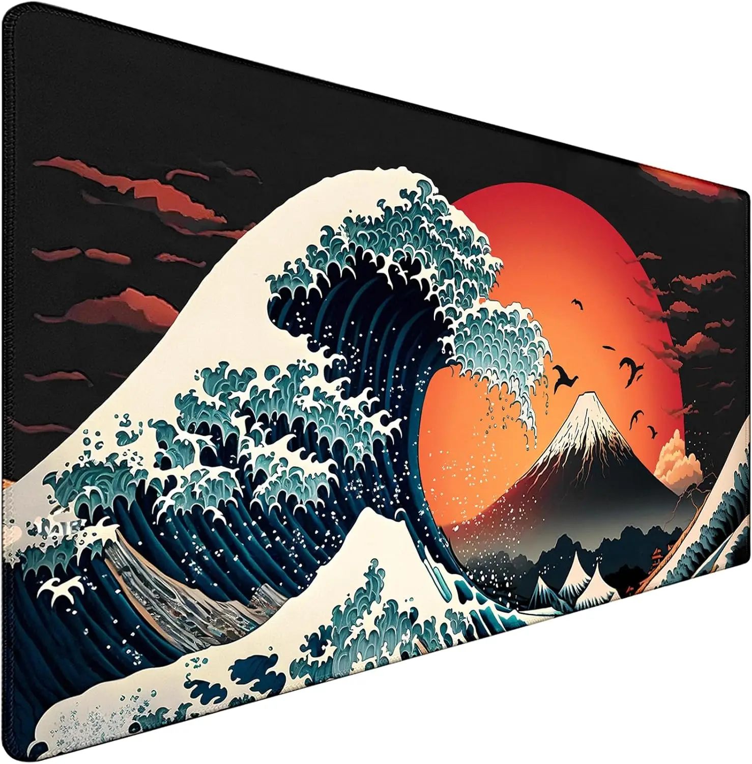 Full Moon Gaming Mouse Pad – Waterproof, Non-Slip Base with Stitched Edges for Home, Office & Esports