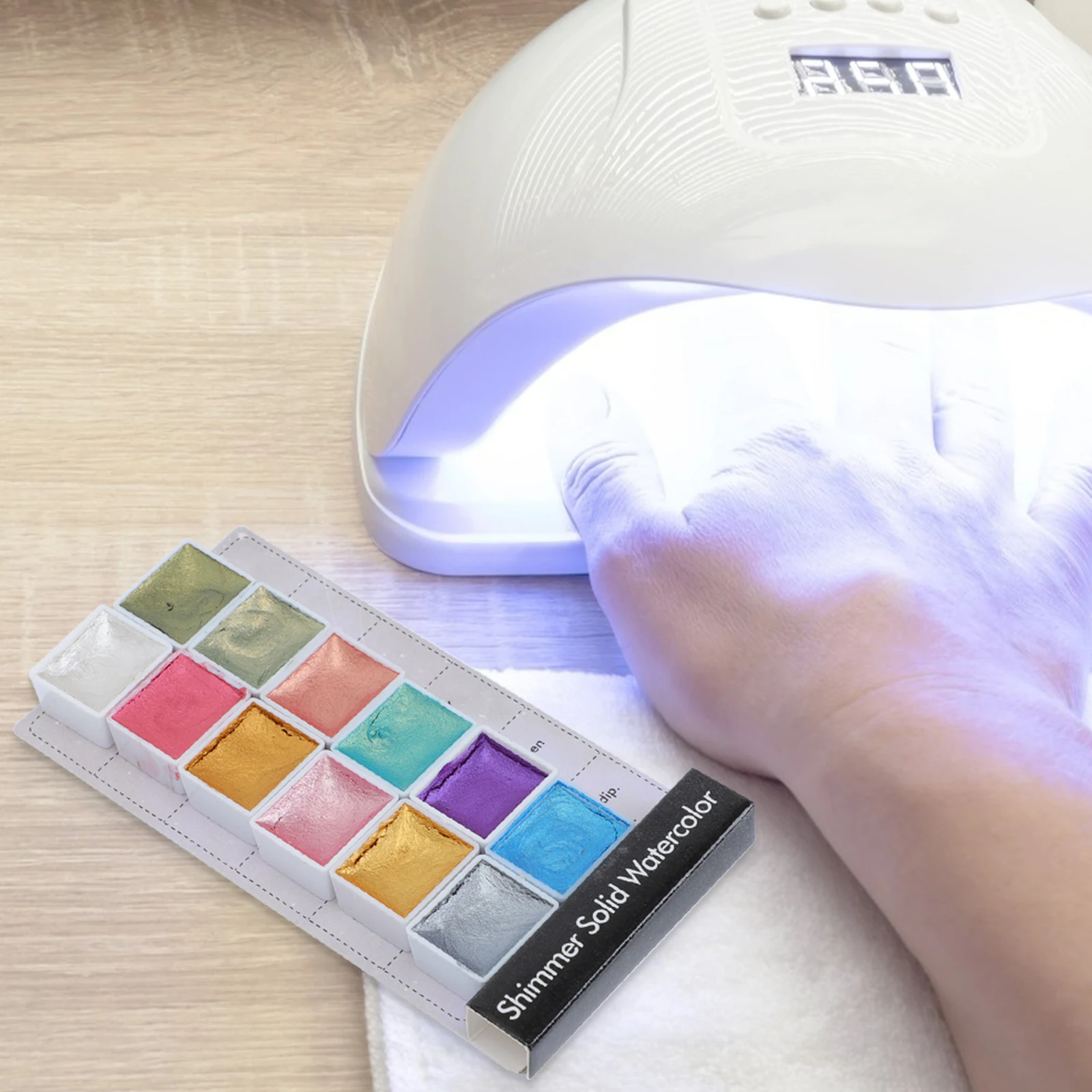 

Solid Watercolor Color Painting Pigment Set Pearlized Colors for Painting Nail Art Craft Decor Kit Multipurpose Art Supplies