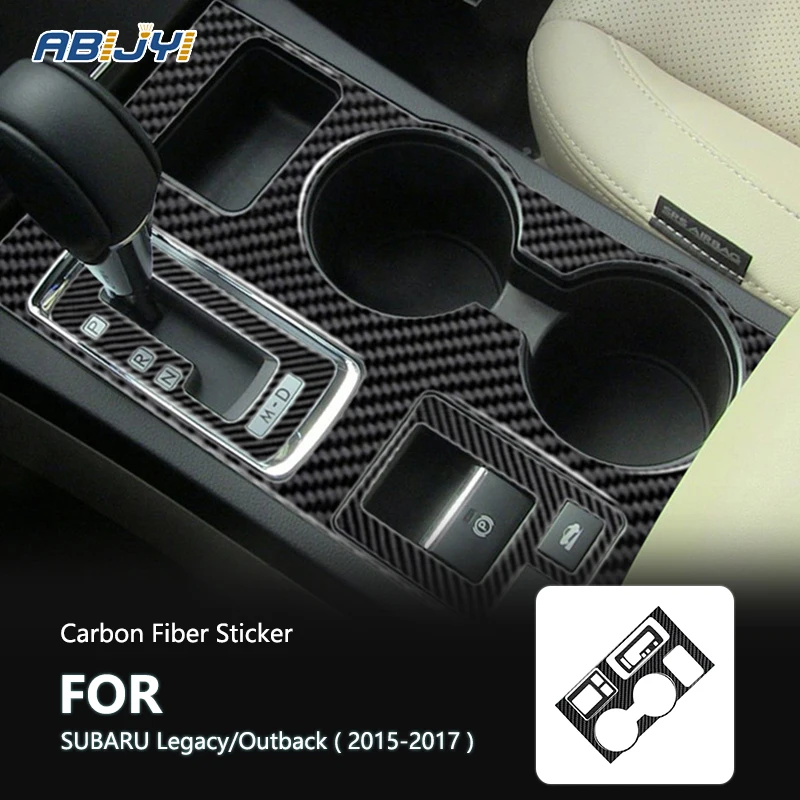 

Center Cup Holder New Carbon Fiber Stickers Decorative For Subaru Legacy Outback 2015 2016 2017 Car Interior Accessories