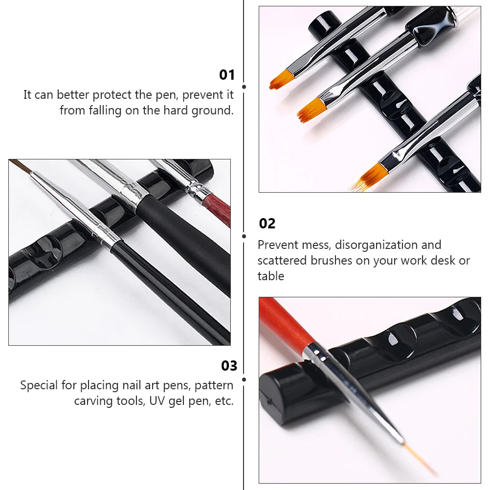 Soporte para bolígrafo de uñas, herramientas de descanso opcionales, suministro de salón, soportes de plástico para esmalte, 5 uds.