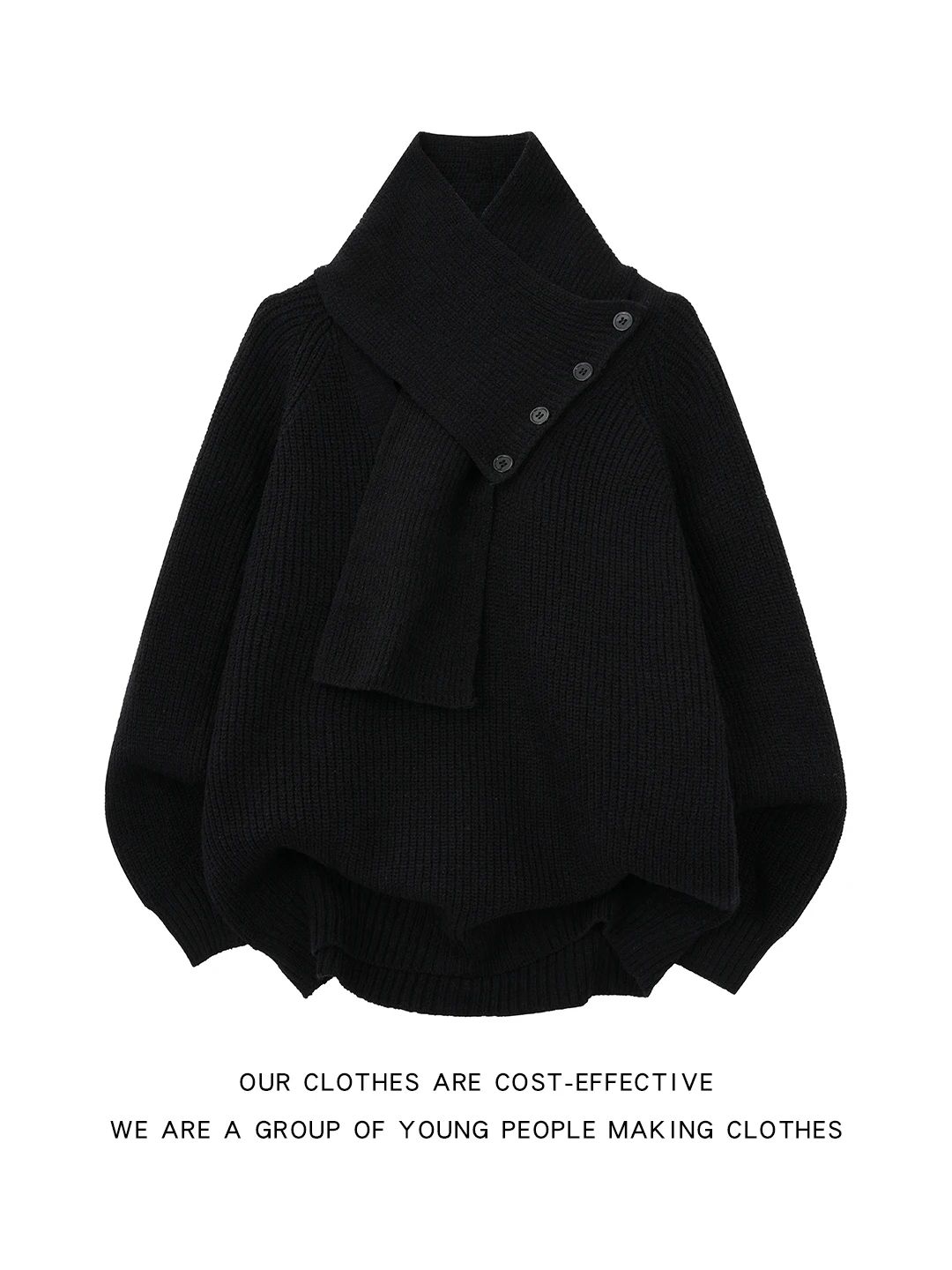 

Thiened Scarf Collar Knitted Sweater Men Women Sle Autumn Winter Warm Hoodie Casual Sle Long Sve High Ne Design Sense