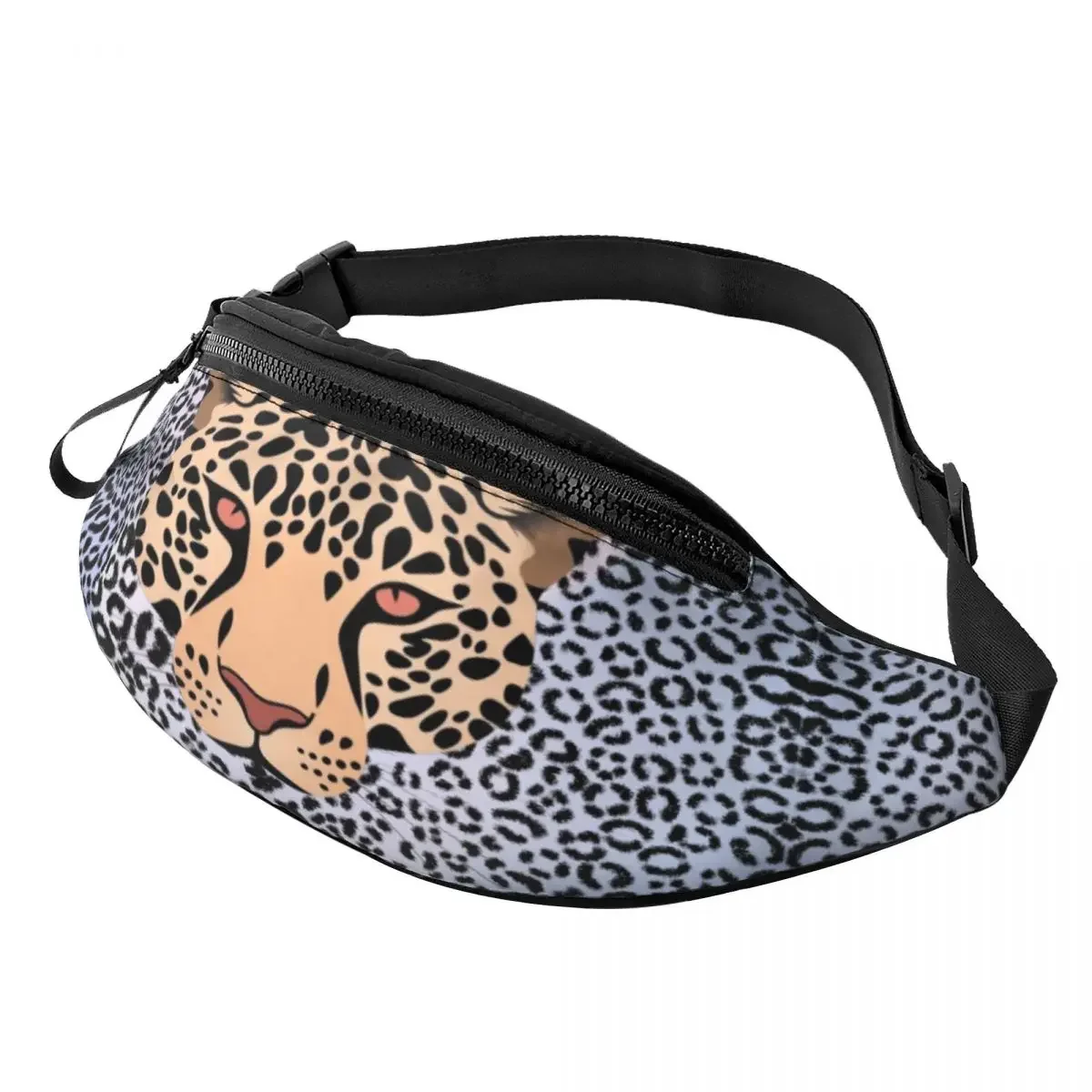 

Custom Cute Leopard Pattern Fanny Pack Men Women Cool Cheetah Print Crossbody Waist Bag for Camping Biking Phone Money Pouch