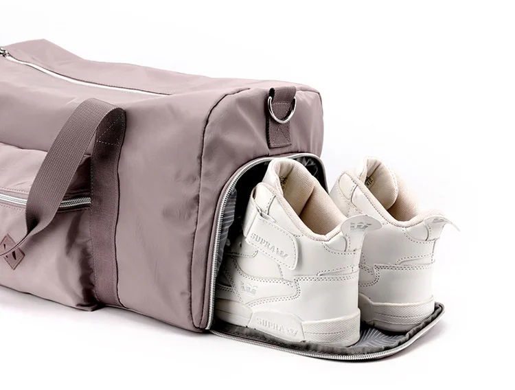 Bolsa de viaje de gran capacidad para mujer, almacenamiento de nailon para ocio y Fitness al aire libre, impermeable con compartimento para zapatos independiente