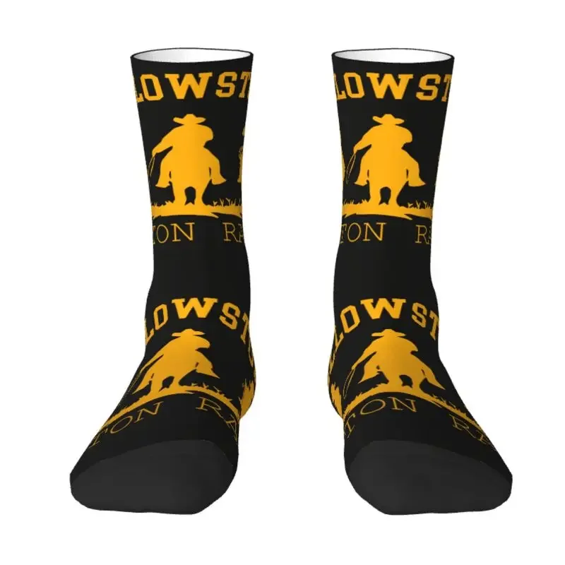 Funny Print Yellowstone Socks for Women Men Stretchy Summer Autumn Winter Dutton Ranch Crew Socks