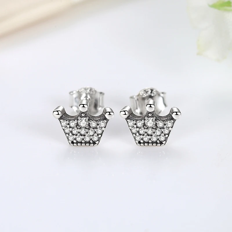 Original 925 Sterling Silver Earrings Infinity Love Heart Piercing Rose Gold Color Stud Earings For Women Gift Luxury Jewelry