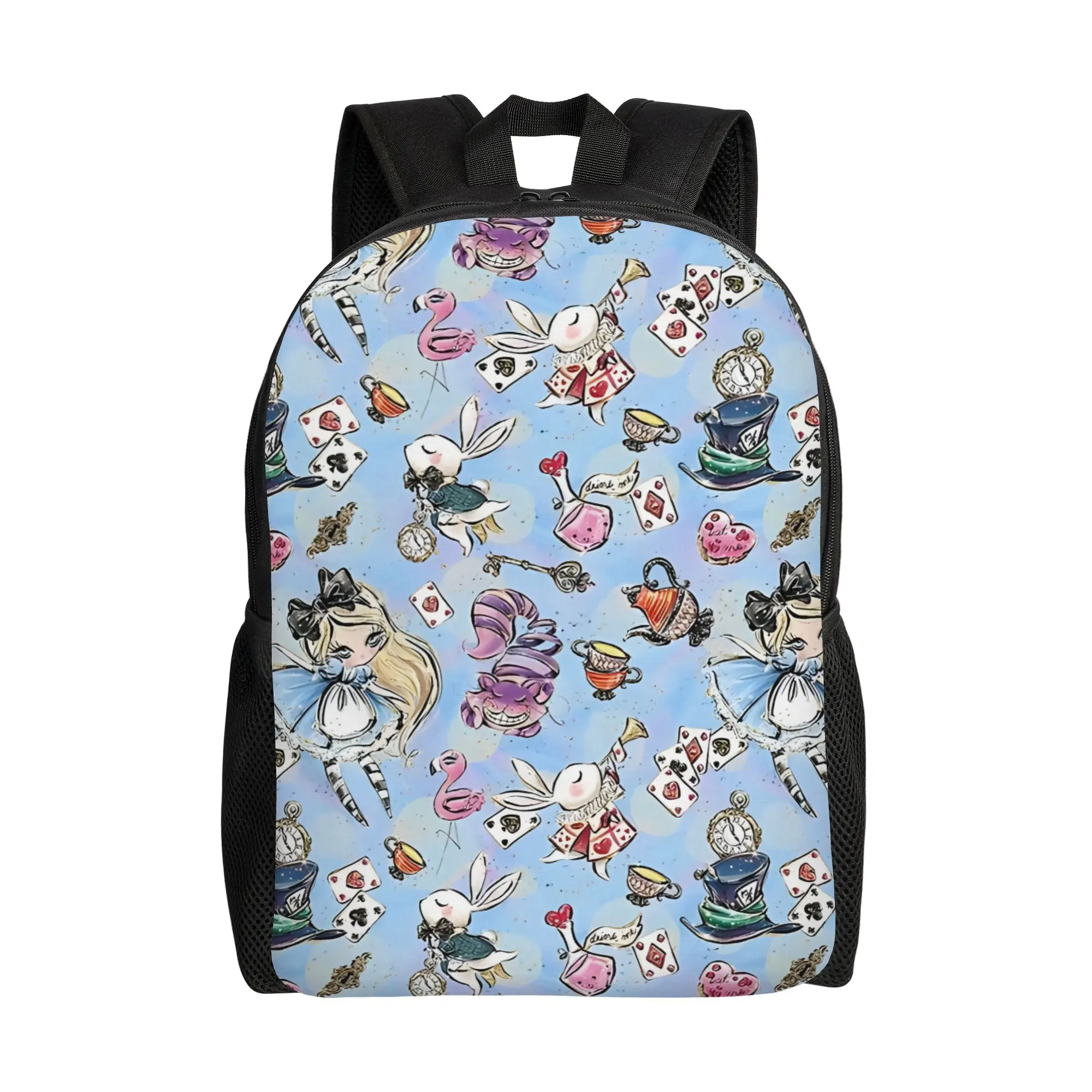 

Back to school season Alice In Wonderland Cat Rabbit Rucksack Walt Cartoon College Student Good Quality Backpack