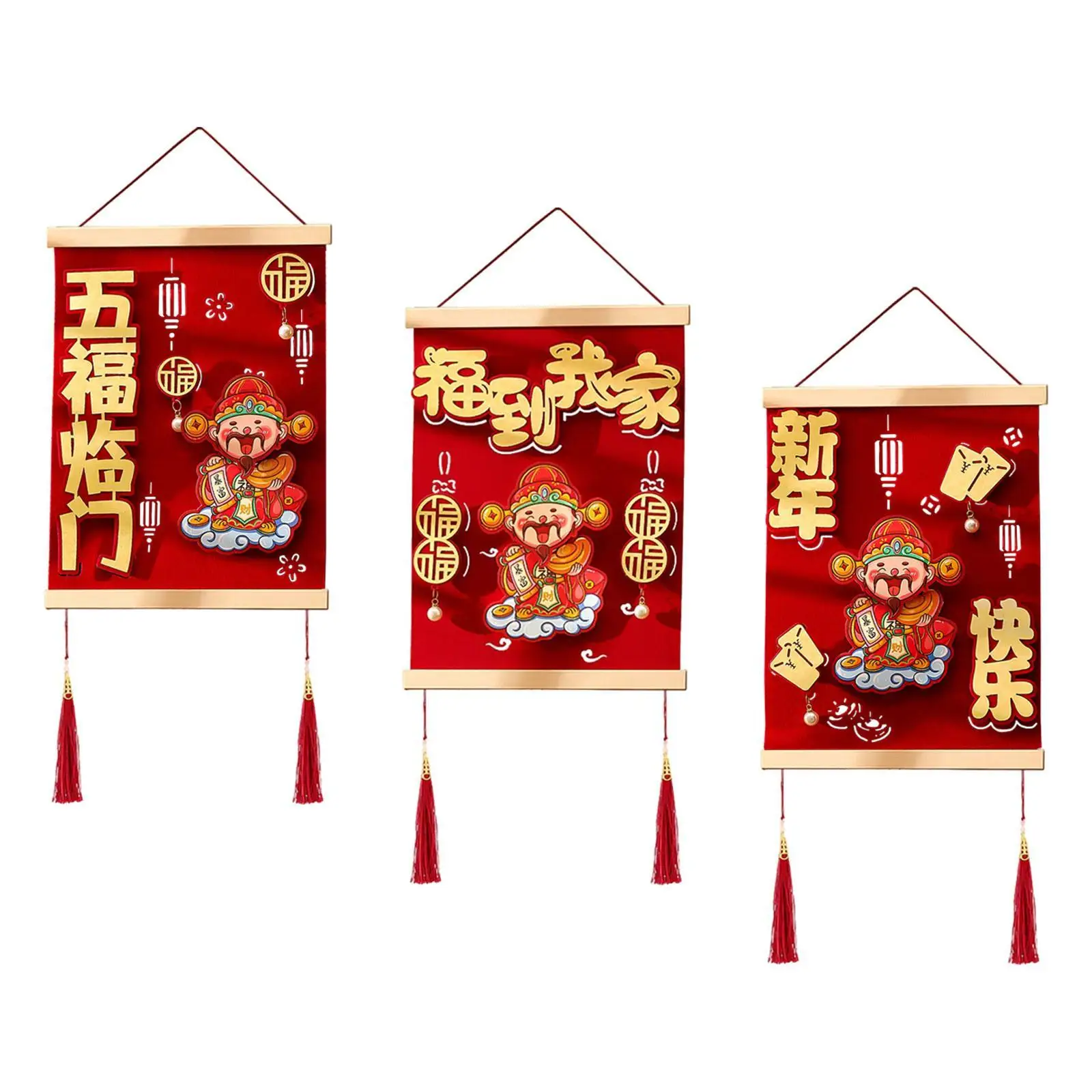 Chinese New Year Hanging Decoration 2025 Snake Blessing Chinese Characters Lucky Fu for Bedroom Living Room Wall Farmhouse