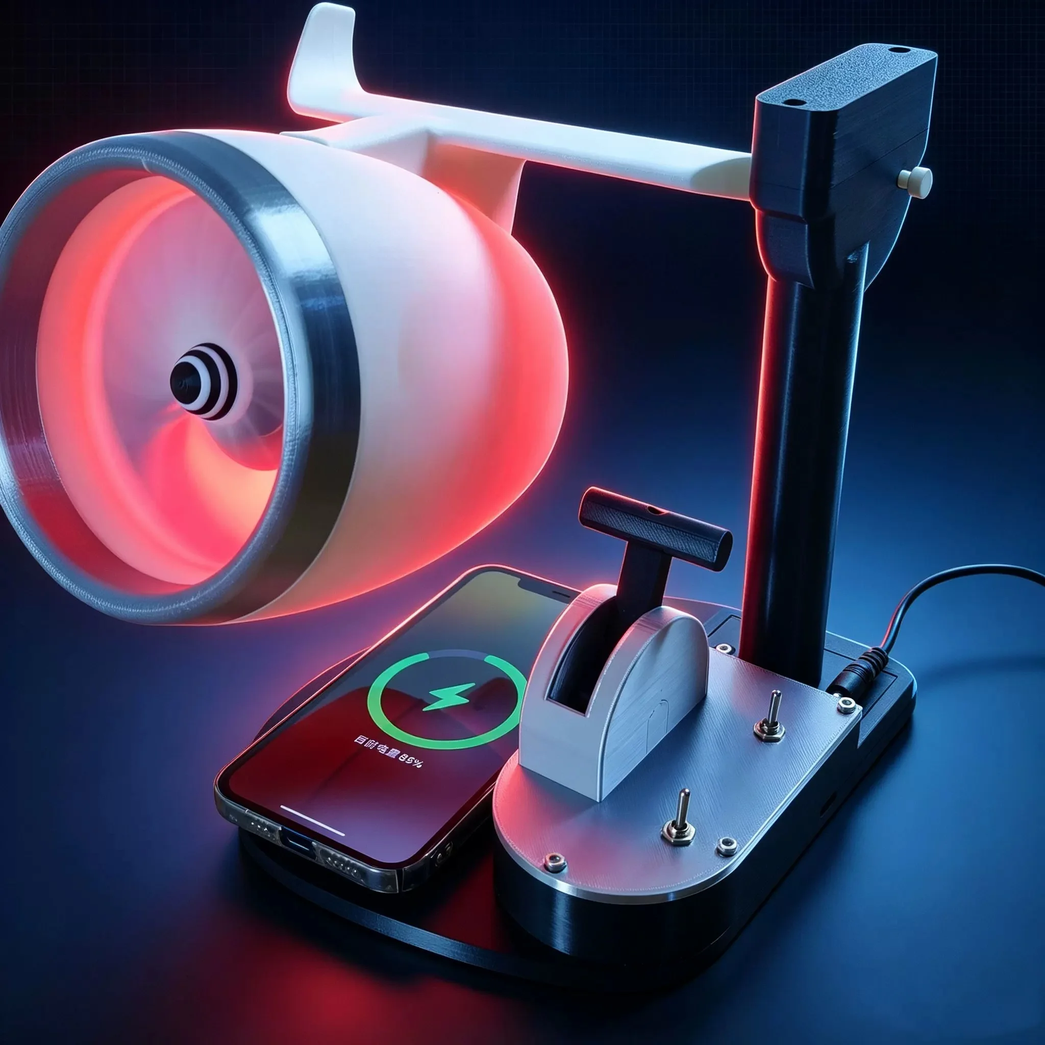 Aircraft Engine Turbofan Engine Fan Model Light Humidification Spray Red Tail Flame Ornament USB Tide Play Light