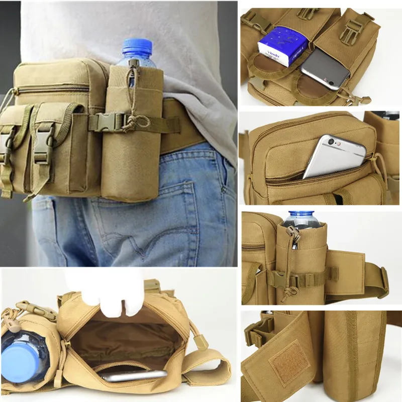 Waterproof Nylon Fanny Pack Men  Tactical Military Army Waist Bag Hiking Outdoor Camping Shoulder Bum Belt Bum Sport Chest Bags