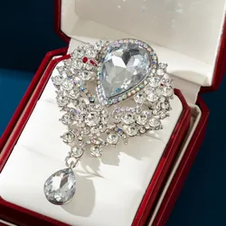 New Chunky Clear Crystal Brooches For Women Men Luxury Unisex Brooch Pins Jewelry Clothing Wedding Accessories Gifts