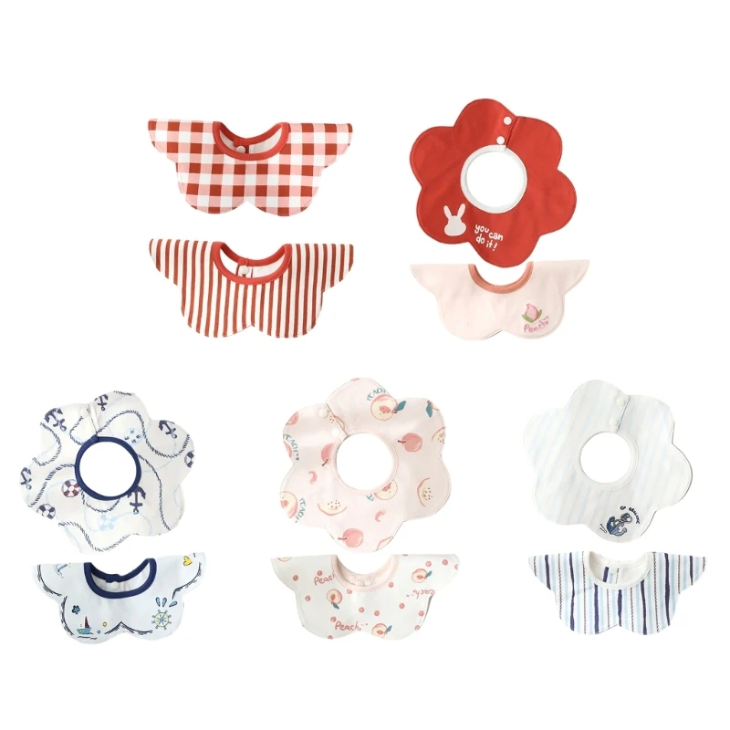 

2Pcs/lot Stylish and Practical Fedding Bib Neckerchief Absorbent Soft Drooling Bibs Breathable Newborn Baby Burp Cloths