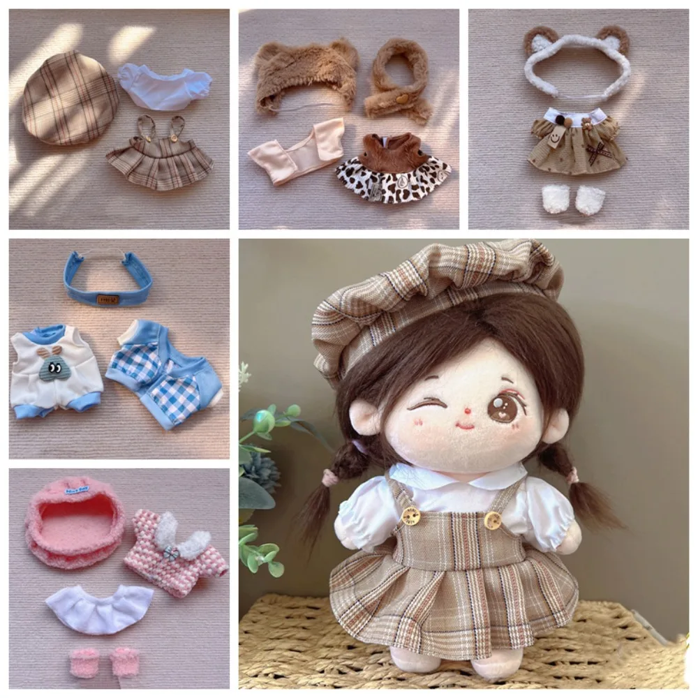 Dress Up 20cm Cotton Doll Clothes Suspender Skirt Doll Clothing Doll Winter Clothes Outfit Plush Star Doll Clothes