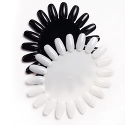 5PCS 100Tips False Nail Art Display Round Wheel Palette Fake Tips Practice Color Card Gel Polish Painting Nail Swatch