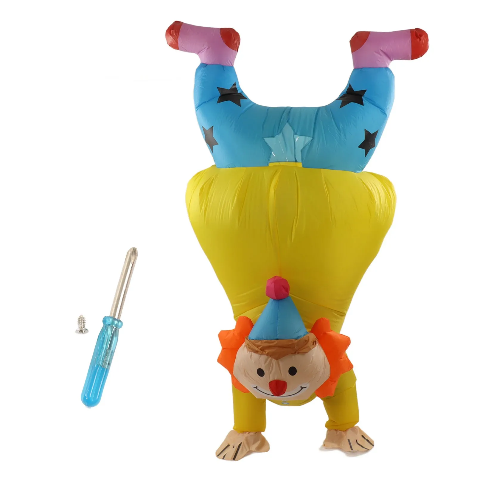 Adult Inflatable Handstand Clown Costume Halloween Upside Down Clown Inflatable Costume