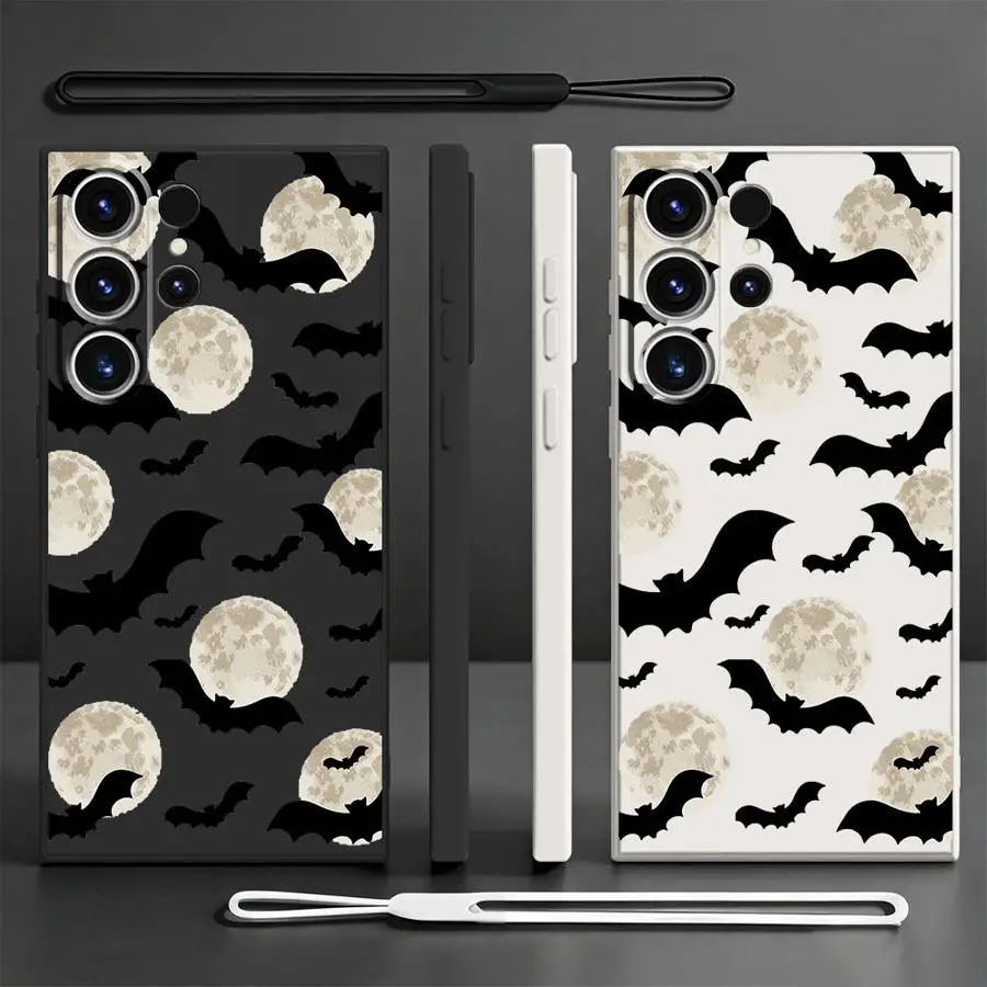 Phone Cover Case for Samsung Galaxy S26 Note 20 10 Ultra S22 S25 Edge S24 Ultra S20 FE S23 S21 Plus Bat Moon Print