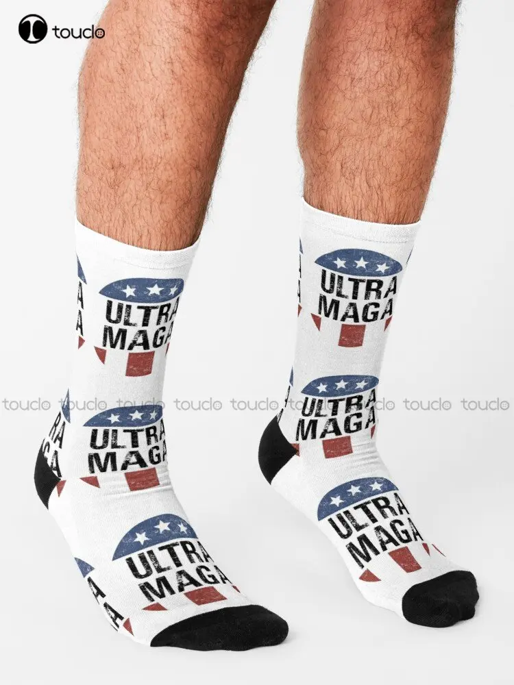 Ultra Maga Us Flag Socks Soccer Socks Girls Personalized Custom Unisex Adult Teen Youth Socks Custom Gift New Popular Casual