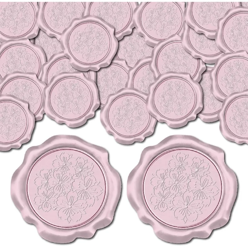 

50 шт. светло-розовые цветы сургучная печать наклейки свадебные приглашения конверт винтажная уплотнительная этикетка самоклеящаяся для подарочной упаковки