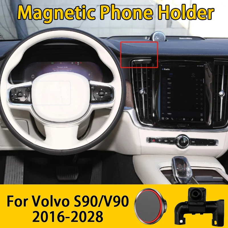 

For Volvo S90 V90 2016-2025 Car Phone Holder, Magnetic Car Air Vent Mount, Gravity Stand, 360° Multi-Angle Fixed Car Accessory