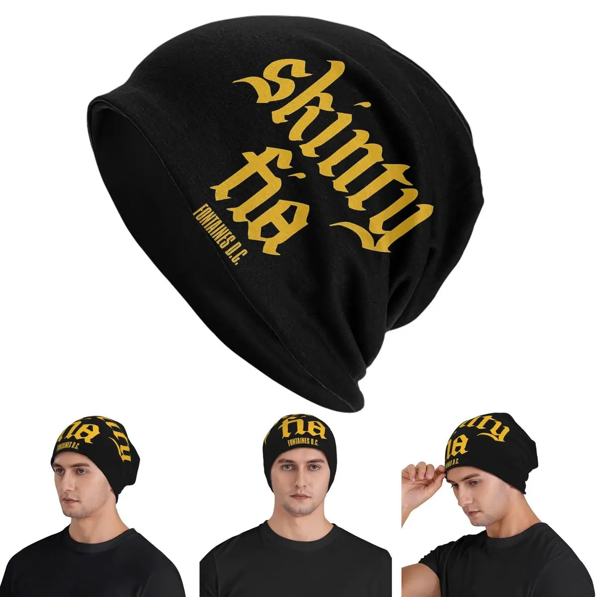 Fontaines DC Merch Skinty Fia Warm Knitted Cap Fashion Bonnet Hat Autumn Winter Outdoor Beanies Hats for Unisex Adult