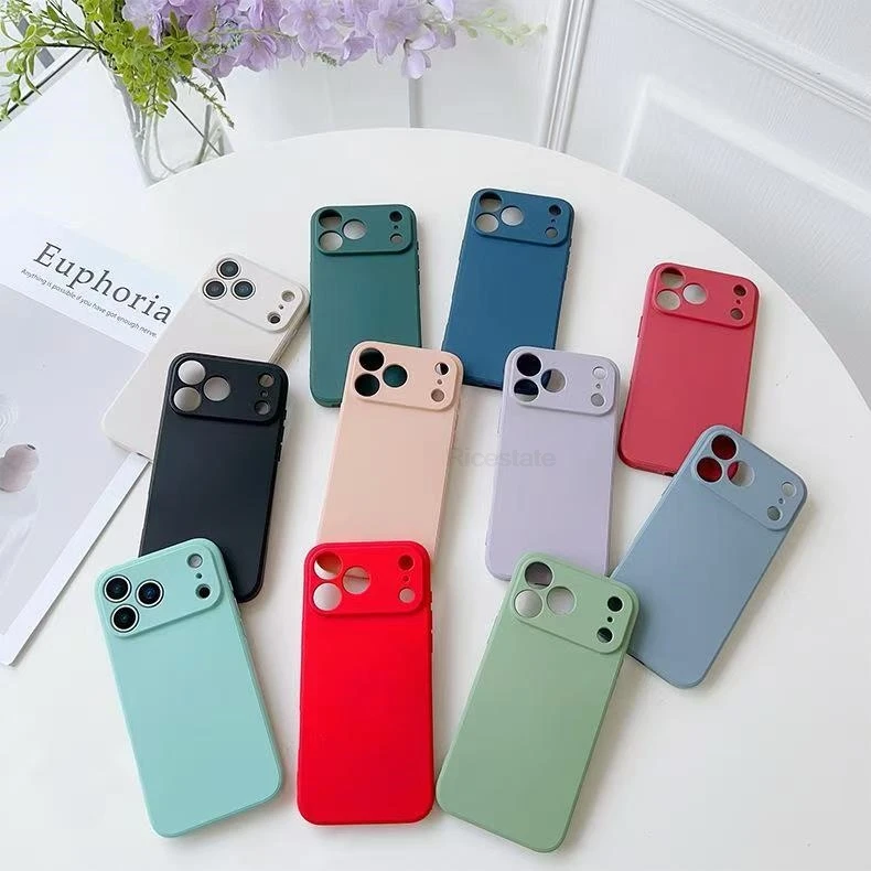 Flüssige Silikon-Handyhülle für iPhone 17 Pro Max 17 Air 16 15 14 Plus 13 12 Mini 11 Anti-Drop Sofe TPU Cover Case Fundas