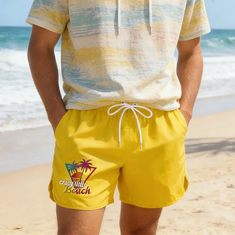 

Men's quick-drying swim trunks, summer beach shorts, casual swim trunks, surfing shorts, everyday wear, sexy lining beach shorts