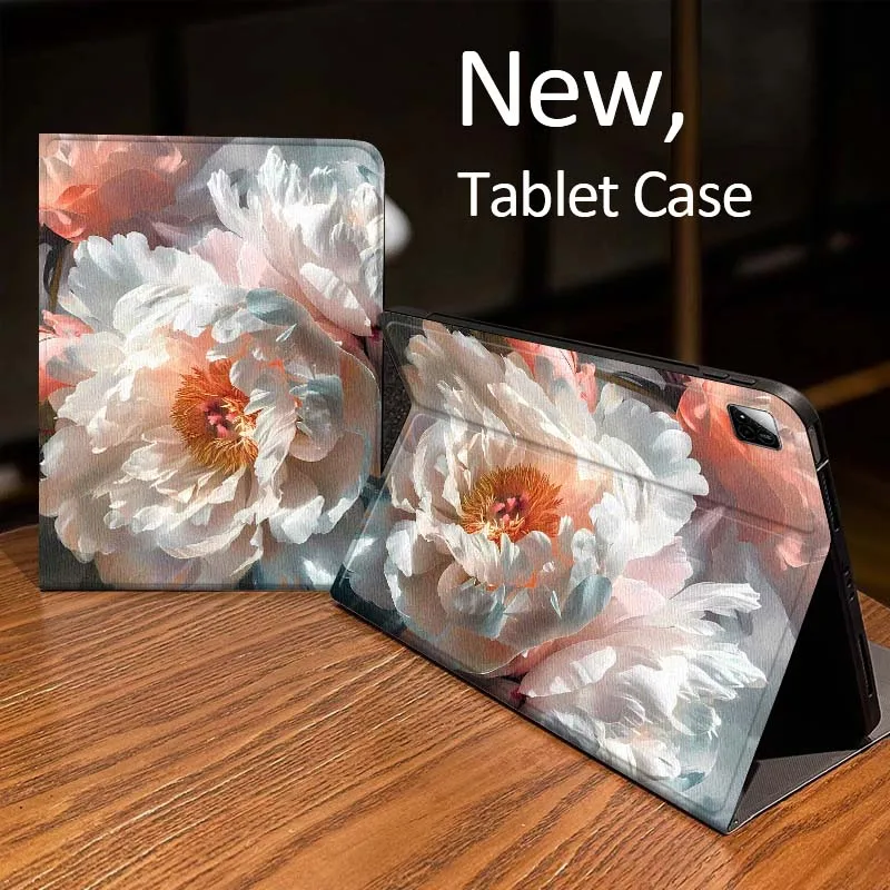 

Pink Peony Double Bloom For Xiaomi Mi Redmi Pad 2 4 5 7S 6S 6 7 8 Plus SE Pro K 2025 inch 8.7 11 Tablet Case