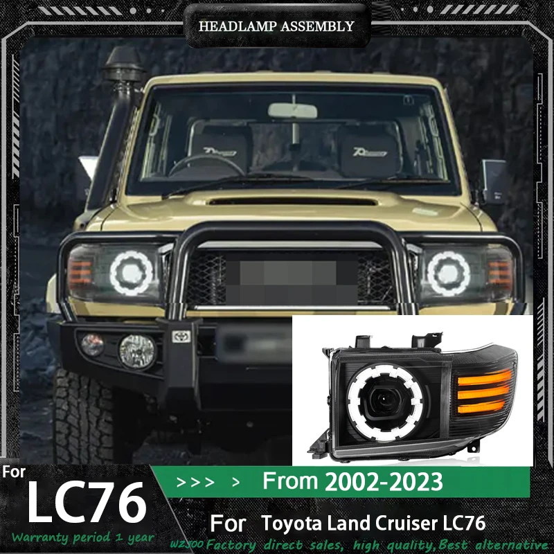 

For Toyota Land Cruiser LC70 LC75 LC79 Headlight 2002-2023 Upgrade Modified to New DRL Dynamic Turn Signal LED Auto Accessories