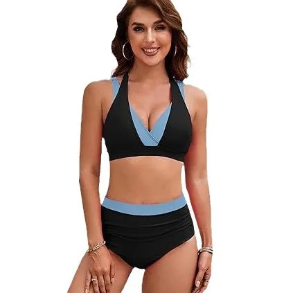 

New Summer Beach Women Two Piece Set Bikini Color Matching Split Swimsuit Bikinis Swimwear