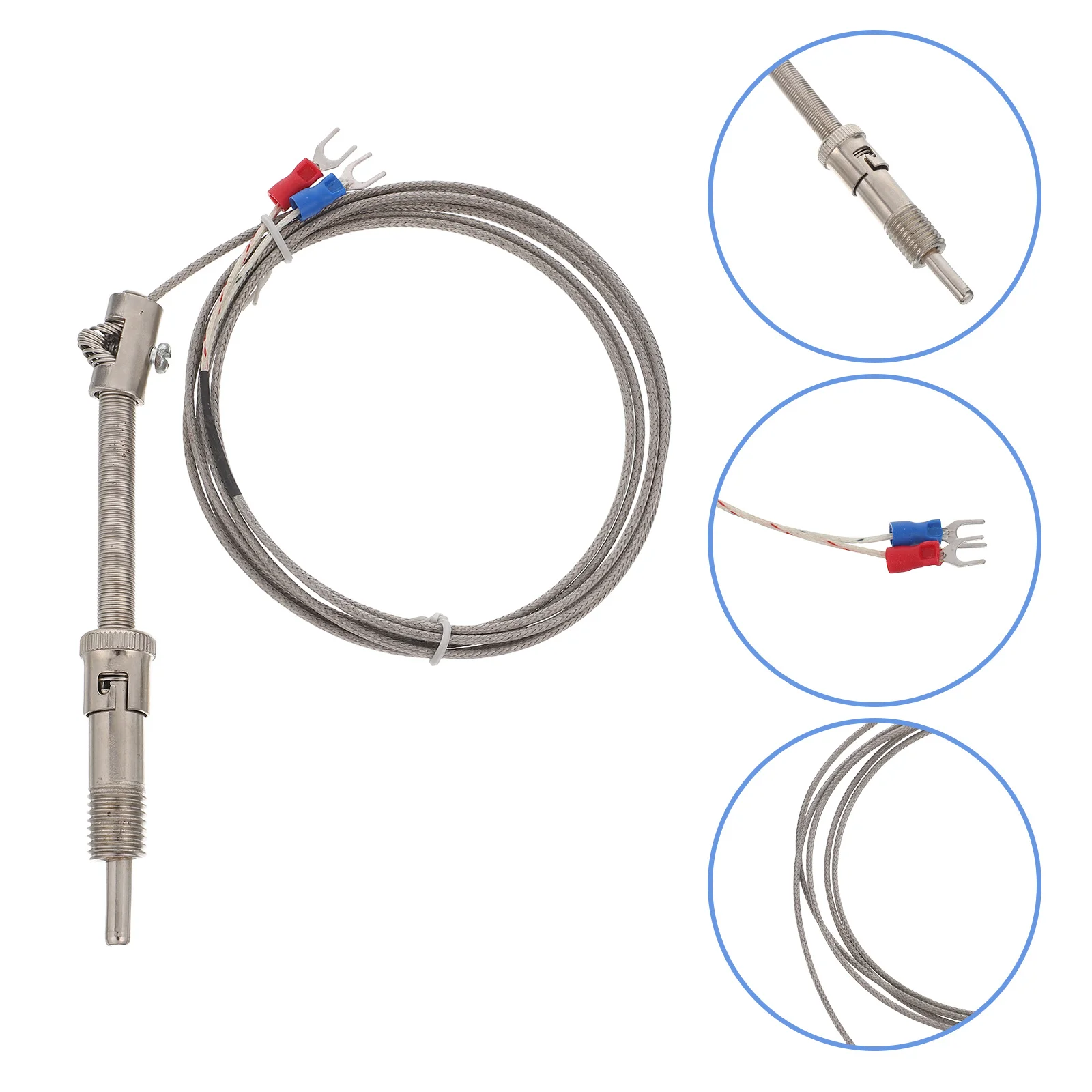 

Temperature Sensor Cable Stainless Steel Probe Terminal Adapter 2m Waterproof Rustproof Temperature Probe for Constant Box Air