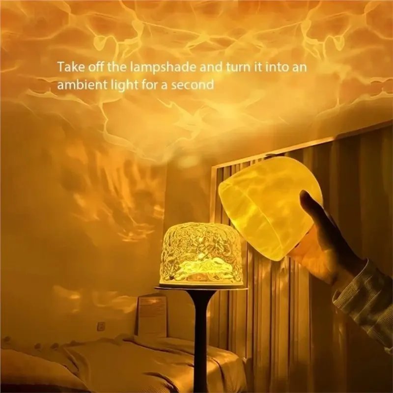 Projektor Wodny ABRB - Lampa Prysznicowa z 16 Kolorami, Akumulatorowa, Bezprzewodowa, Sterowanie Dotykowe i Pilotem do Łazienki