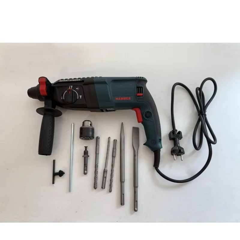 Martillo rotativo eléctrico de 4 funciones, 220V, 820W, 26MM, SDS Plus, taladro eléctrico de portabrocas, Rotomartillo versátil para perforar y martillar