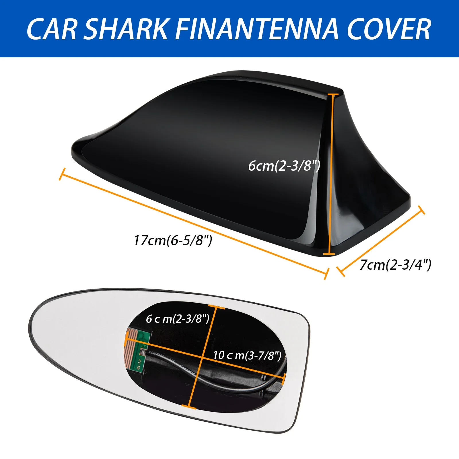 هوائي سقف زعانف القرش الأسود هوائي FM/AM راديو إشارة ديكور سيارة تقليم عالمي