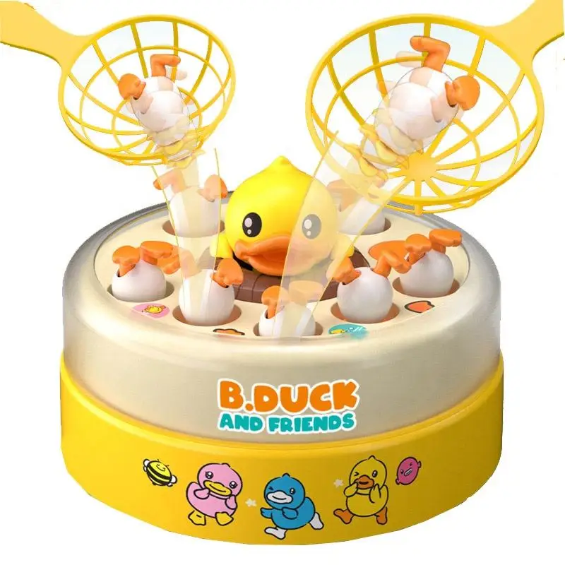 Cartoon Yellow Duck Bounce Turntable Fishing Interactive Educational Parent-Child Wholesale Gifts Creative Toys