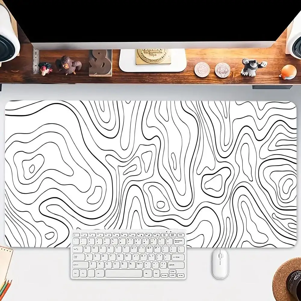 

Hot selling black and white texture Mouse Pad Large mouse pad, desk pad, anti slip base, washable for office and home use
