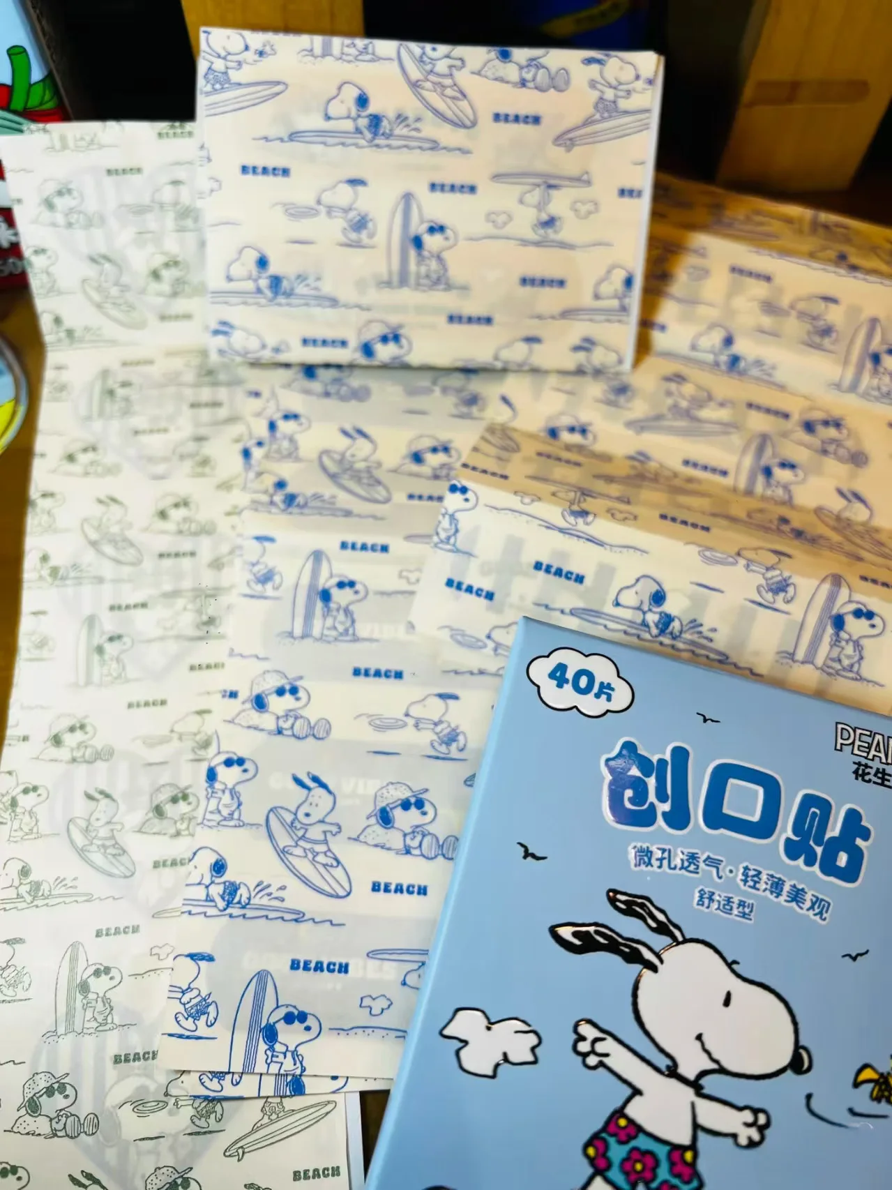 Original  Around The Sea Diary Series Adhesive Bandages 40PCS Cute Breathable Wound Plasters For Kids First Aid Kit Gift I