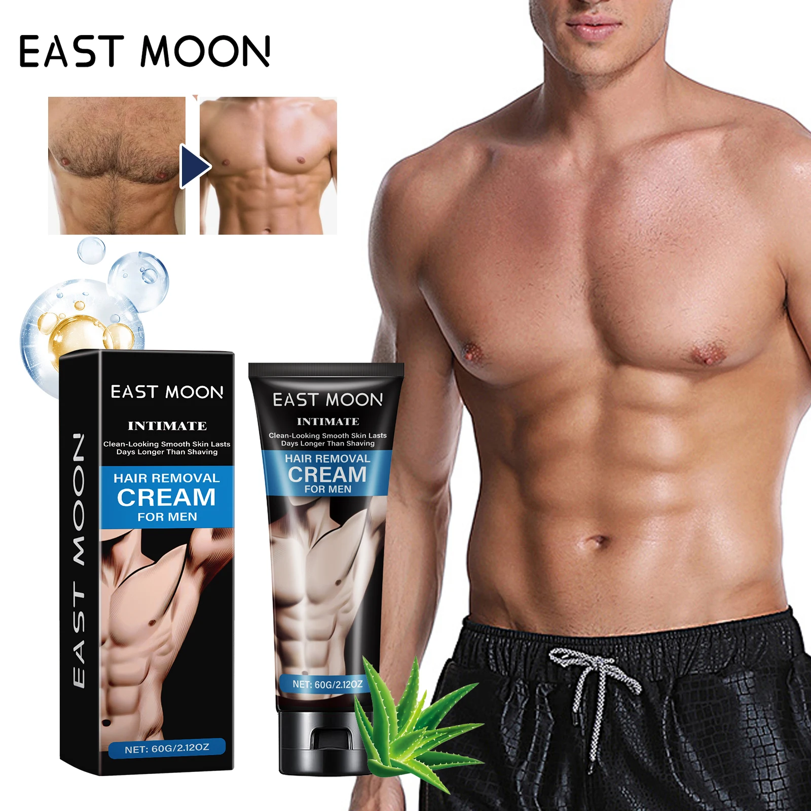 Men's Body Hair Removal Cream Painless Gentle Quick Depilatory Cream For Men Chest Arm Leg Back Smooth Hair Remover
