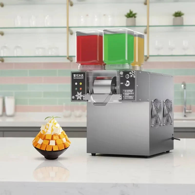 Snowflake 4 Flavors Commercial Outdoor and Household Automatic Stainless Steel Ice Cream Machine and Ice Crusher
