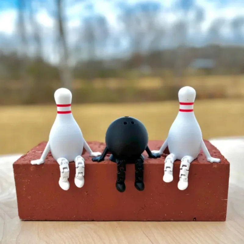 

PLA Bowling Ornament 3D Printed Bowling Buddy Statue Bowling Model Home Decoration For Bowling Give a Fun Gift To a Friend