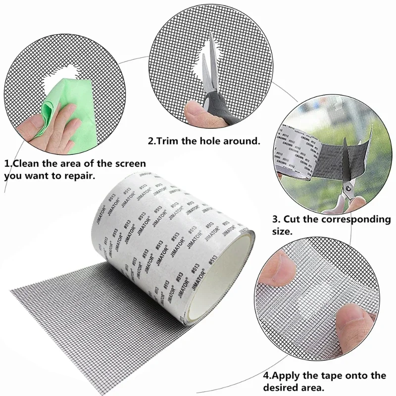 5/10cm Width Window Mosquito Net Repair Tape Self-Adhesive Window Screen Repair Patch Anti-Insect Fly Mesh Broken Holes Tape