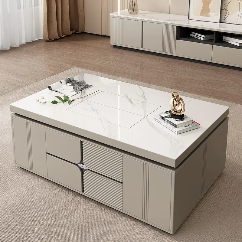 Irregular Drawer Coffee Table Decoration Designer Minimalist White Coffee Table Modern Storage Meuble Salon Furniture For Home