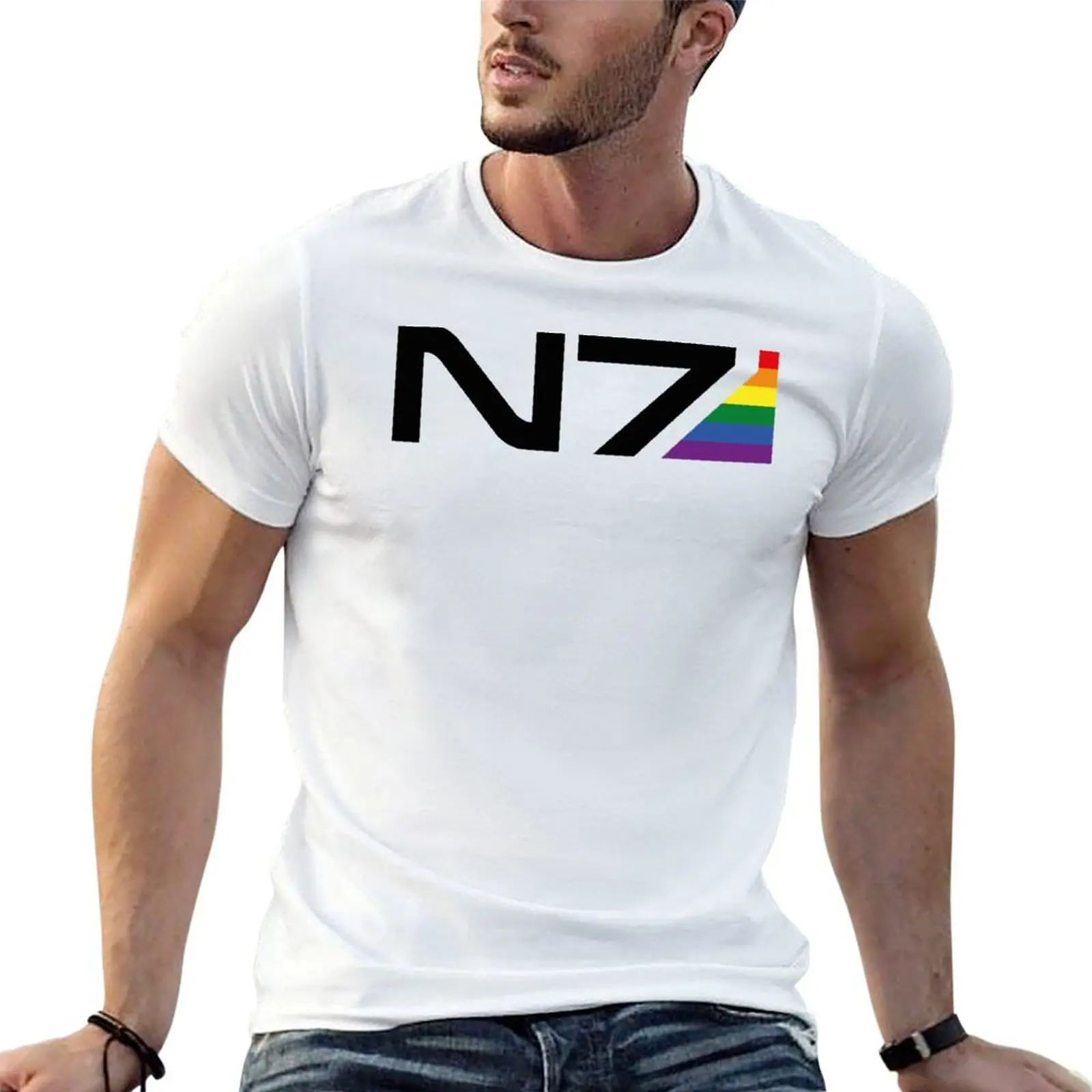 

N7 pride logo T-Shirt t shirts designer t shirt for man 100 percent cotton T-Shirt