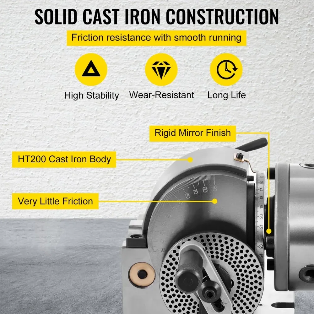 Universal Dividing Head Precision Universal BS 4Inch 5Inch 6Inch 3-Jaw Indexing Head For Milling Machine Mill Gear Cutting