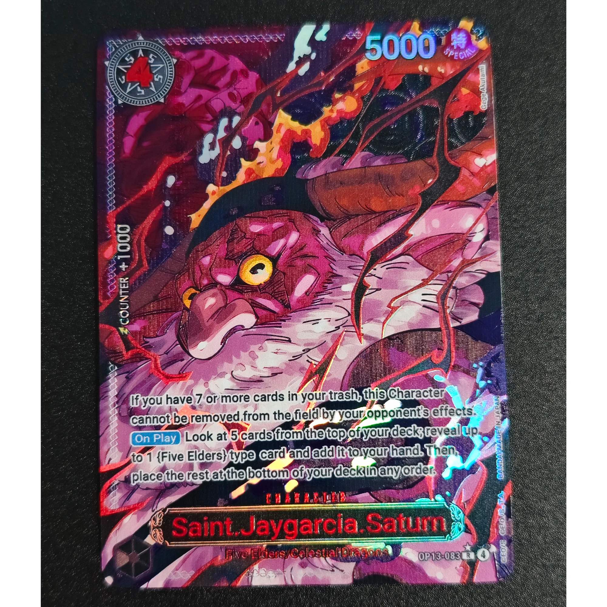 قطعة واحدة OP13 الإنجليزية خمسة كبار السن نادر جودة عالية الملمس بطاقة فلاش الذاتي الكلاسيكية أنيمي جمع بطاقة لعبة هدية