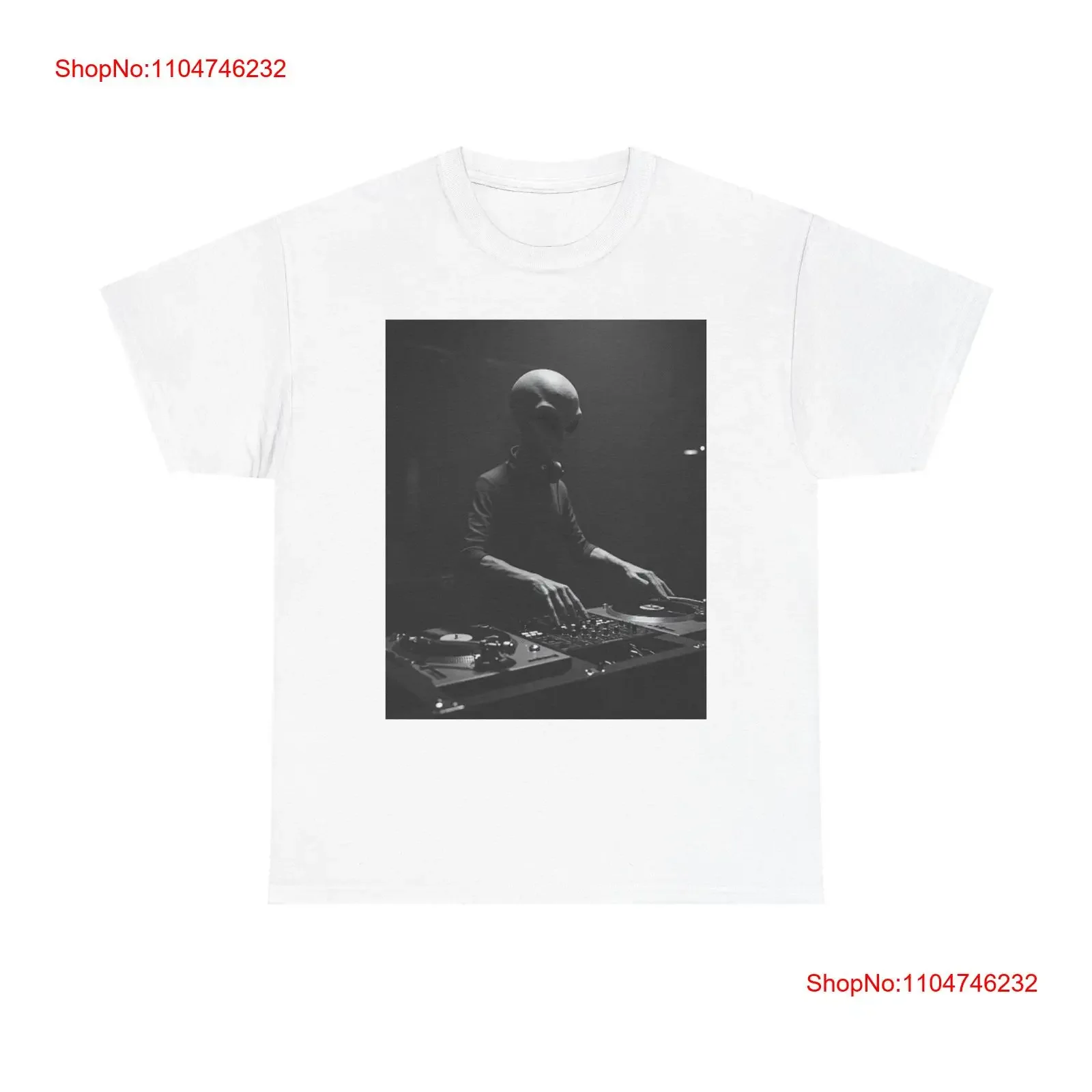 Maglietta Alien Dj Edgy Music Lover Festival Wear Vintage Lavato Comodo Top Alla Moda Per L'uso Quotidiano Unisex-image