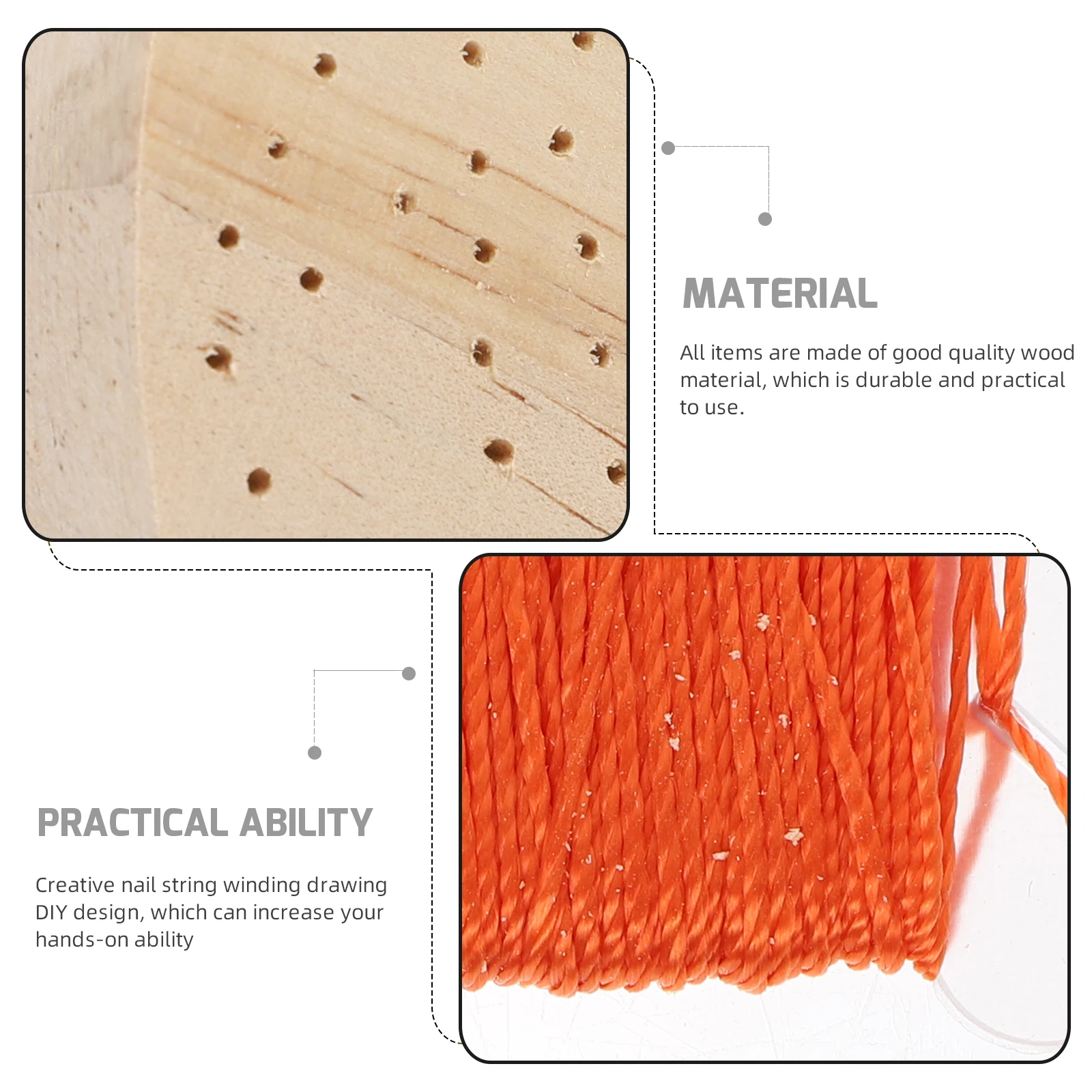 

DIY Nail String Art Winding Drawing Twine for Crafts Manicure Scene Ornament Wood
