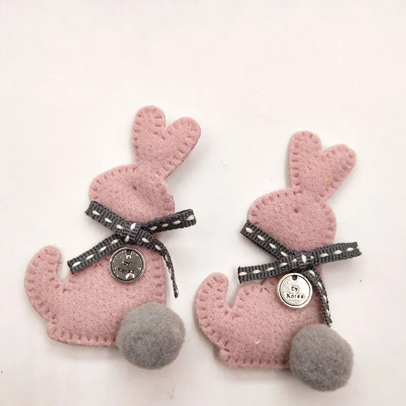 10 Stück Filz-Kaninchen-gepolsterte Applikationen für Haarspangen, Kleidung, Schuh- und Sockenzubehör, Patches – Detail 5