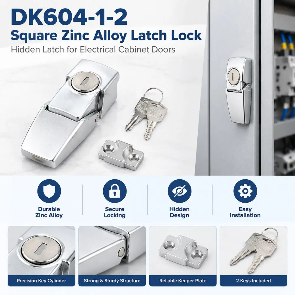High Quality Zinc Alloy Hasp Latch Keys Included Rust-proof Toggle Lock Concealed Universal Draw Buckle Latch Toolbox