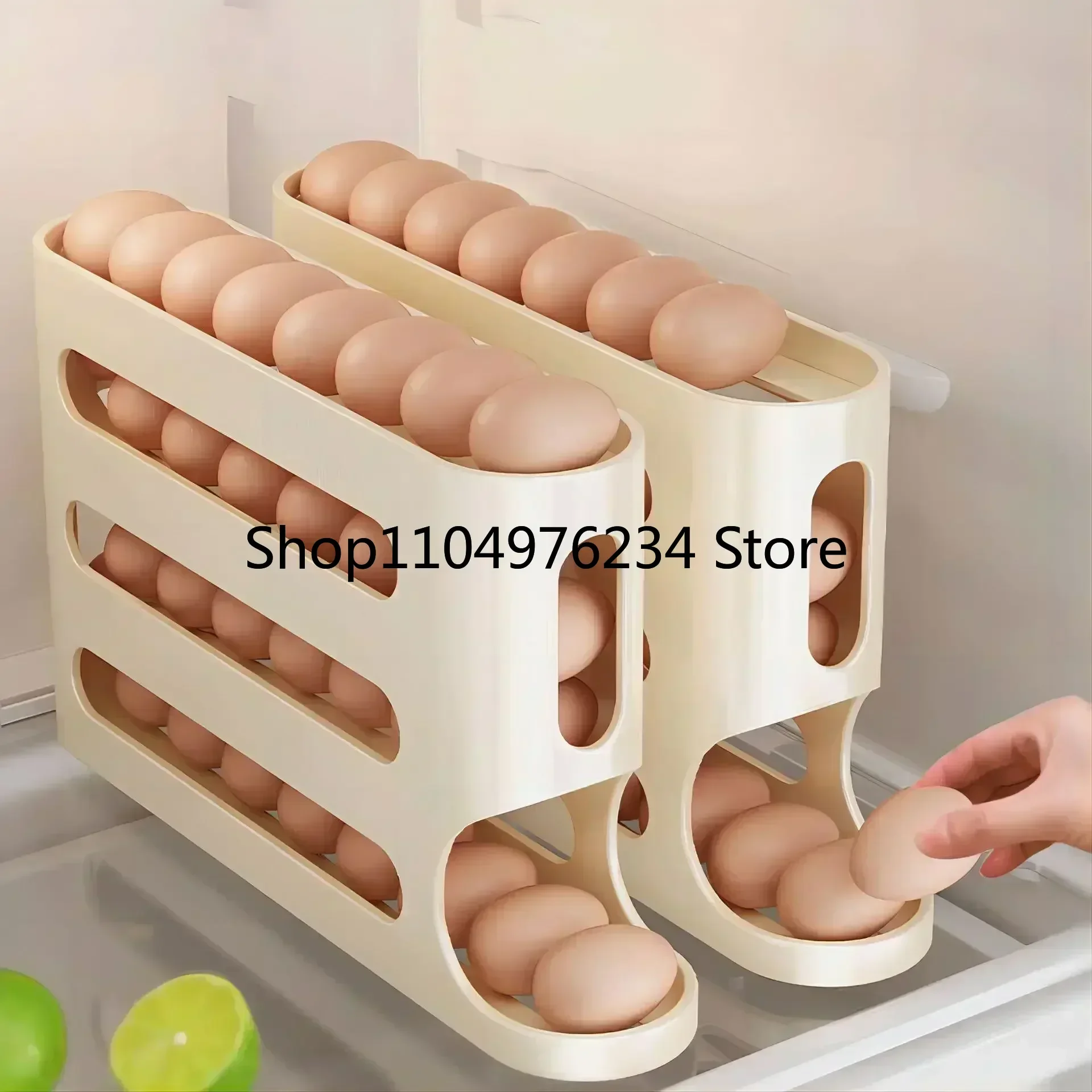 Sliding Egg Storage Box, 2-4 Layers, Stair Style, Storage, Refrigerator, Side Door, Large Capacity, Automatic Egg Rolling Machin